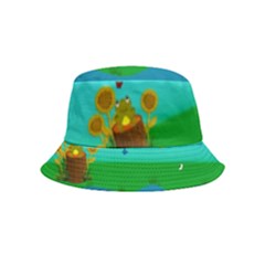 Frog Log Stream River Wallpaper Bucket Hat (kids)