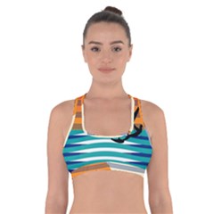 Waves Windsurfer Sun Cross Back Sports Bra by Ravend