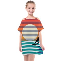 Waves Windsurfer Sun Kids  One Piece Chiffon Dress