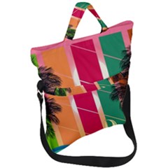 Beach Summer Wallpaper Fold Over Handle Tote Bag