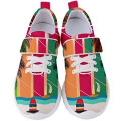 Beach Summer Wallpaper Women s Velcro Strap Shoes