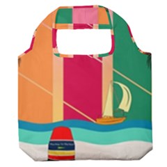 Beach Summer Wallpaper Premium Foldable Grocery Recycle Bag