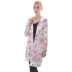 Giraffe Pattern Art Background Hooded Pocket Cardigan