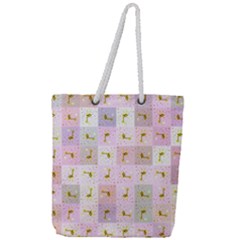 Giraffe Pattern Art Background Full Print Rope Handle Tote (large) by Ravend