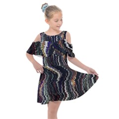 Texture Abstract Background Wallpaper Kids  Shoulder Cutout Chiffon Dress