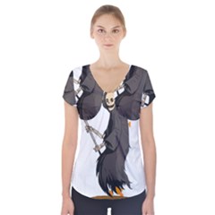 Halloween Short Sleeve Front Detail Top by Sparkle