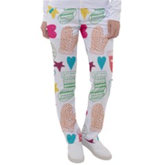 Cute Doodle Christmas Gloves And Stockings Seamless Pattern Women s Casual Pants