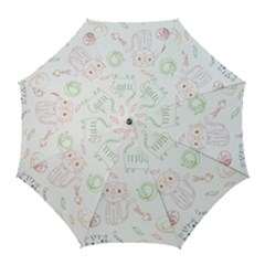 Cats And Food Doodle Seamless Pattern Golf Umbrellas by danenraven