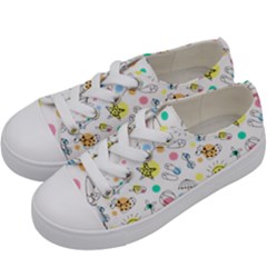 Summer Pattern Colorful Drawing Doodle Kids  Low Top Canvas Sneakers by danenraven