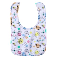 Summer Pattern Colorful Drawing Doodle Baby Bib by danenraven