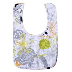 Doodle Flowers Hand Drawing Pattern Baby Bib by danenraven