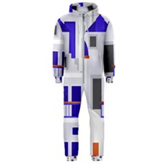 Background Santorini Greece Hooded Jumpsuit (men) by Ravend