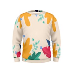 Border Leaves Design Frame Kids  Sweatshirt