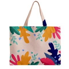 Border Leaves Design Frame Zipper Mini Tote Bag