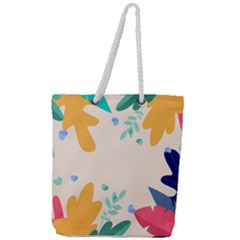 Border Leaves Design Frame Full Print Rope Handle Tote (large) by Ravend