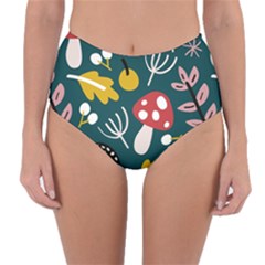 Autumn Nature Sheets Forest Reversible High-waist Bikini Bottoms by Ravend