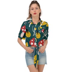 Autumn Nature Sheets Forest Tie Front Shirt 