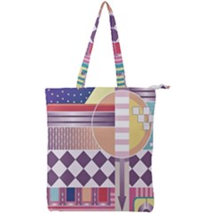 Abstract Shapes Colors Gradient Double Zip Up Tote Bag