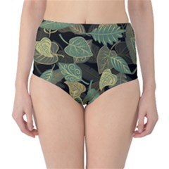 Autumn Fallen Leaves Dried Leaves Classic High-waist Bikini Bottoms by Ravend