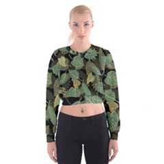 Autumn Fallen Leaves Dried Leaves Cropped Sweatshirt