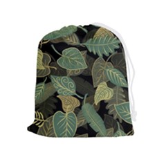 Autumn Fallen Leaves Dried Leaves Drawstring Pouch (xl) by Ravend