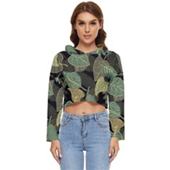 Autumn Fallen Leaves Dried Leaves Women s Lightweight Cropped Hoodie by Ravend