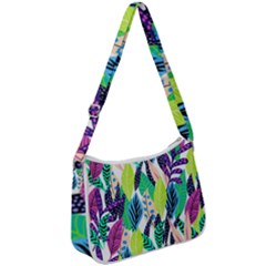 Sheets Drawing Pattern Nature Zip Up Shoulder Bag