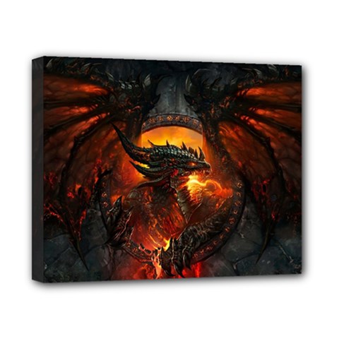 Red And Black Dragon Fire Canvas 10  X 8  (stretched) by danenraven