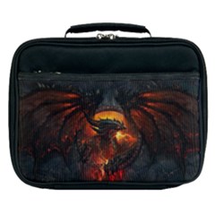 Red And Black Dragon Fire Lunch Bag by danenraven