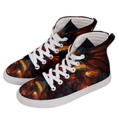 Red And Black Dragon Fire Women s Hi-top Skate Sneakers by danenraven