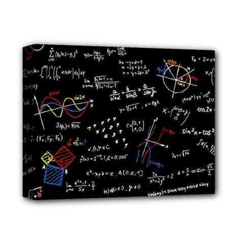 Black Background Text Overlay  Mathematics Formula Deluxe Canvas 14  X 11  (stretched) by danenraven