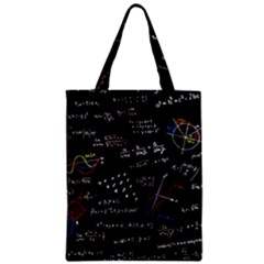 Black Background Text Overlay  Mathematics Formula Zipper Classic Tote Bag by danenraven