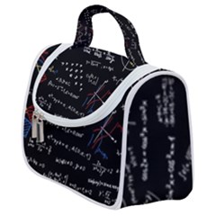 Black Background Text Overlay  Mathematics Formula Satchel Handbag by danenraven