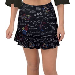 Black Background Text Overlay  Mathematics Formula Fishtail Mini Chiffon Skirt by danenraven