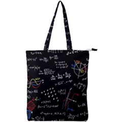 Black Background Text Overlay  Mathematics Formula Double Zip Up Tote Bag by danenraven