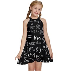 Science Einstein Formula Mathematics Physics Kids  Halter Collar Waist Tie Chiffon Dress by danenraven