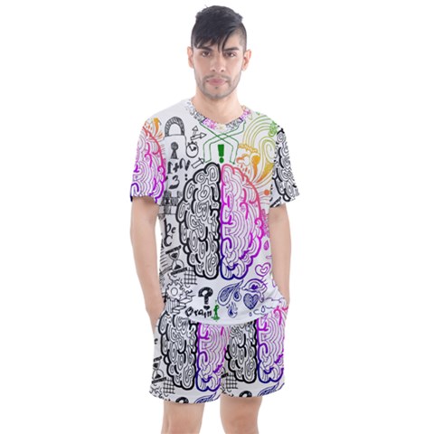 Anatomy Brain Head Medical Psychedelic  Skull Men s Mesh Tee And Shorts Set by danenraven