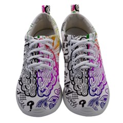 Anatomy Brain Head Medical Psychedelic  Skull Women Athletic Shoes by danenraven