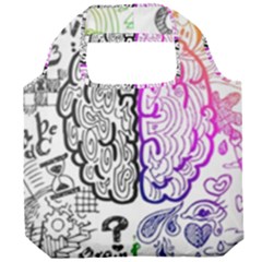 Anatomy Brain Head Medical Psychedelic  Skull Foldable Grocery Recycle Bag by danenraven