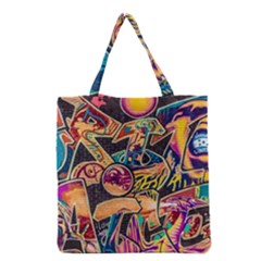 Doodle Wallpaper Texture Grafiti Multi Colored Art Grocery Tote Bag