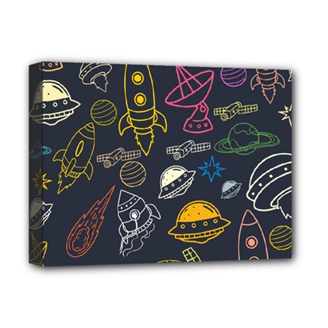 Seamless Outer Space Pattern Deluxe Canvas 16  X 12  (stretched) 