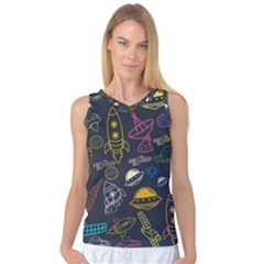 Seamless Outer Space Pattern Women s Basketball Tank Top by danenraven