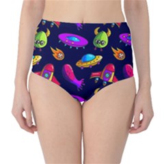 Space Pattern Classic High-waist Bikini Bottoms by Ravend