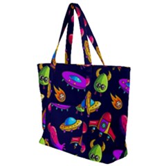 Space Pattern Zip Up Canvas Bag