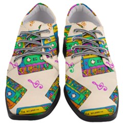 Seamless Pattern With Colorful Cassettes Hippie Style Doodle Musical Texture Wrapping Fabric Vector Women Heeled Oxford Shoes