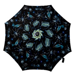 Colorful Abstract Pattern Consisting Glowing Lights Luminescent Images Marine Plankton Dark Hook Handle Umbrellas (large)