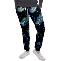 Colorful Abstract Pattern Consisting Glowing Lights Luminescent Images Marine Plankton Dark Men s Jogger Sweatpants by Ravend