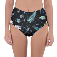 Colorful Abstract Pattern Consisting Glowing Lights Luminescent Images Marine Plankton Dark Reversible High-waist Bikini Bottoms by Ravend