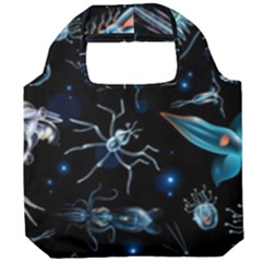 Colorful Abstract Pattern Consisting Glowing Lights Luminescent Images Marine Plankton Dark Foldable Grocery Recycle Bag by Ravend