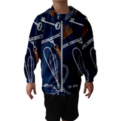 Chains Seamless Pattern Kids  Hooded Windbreaker by Ravend